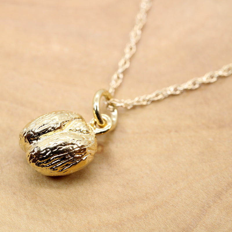 Gold Coco De mer Seed necklace, earrings, or charm in 14kt Vermeil