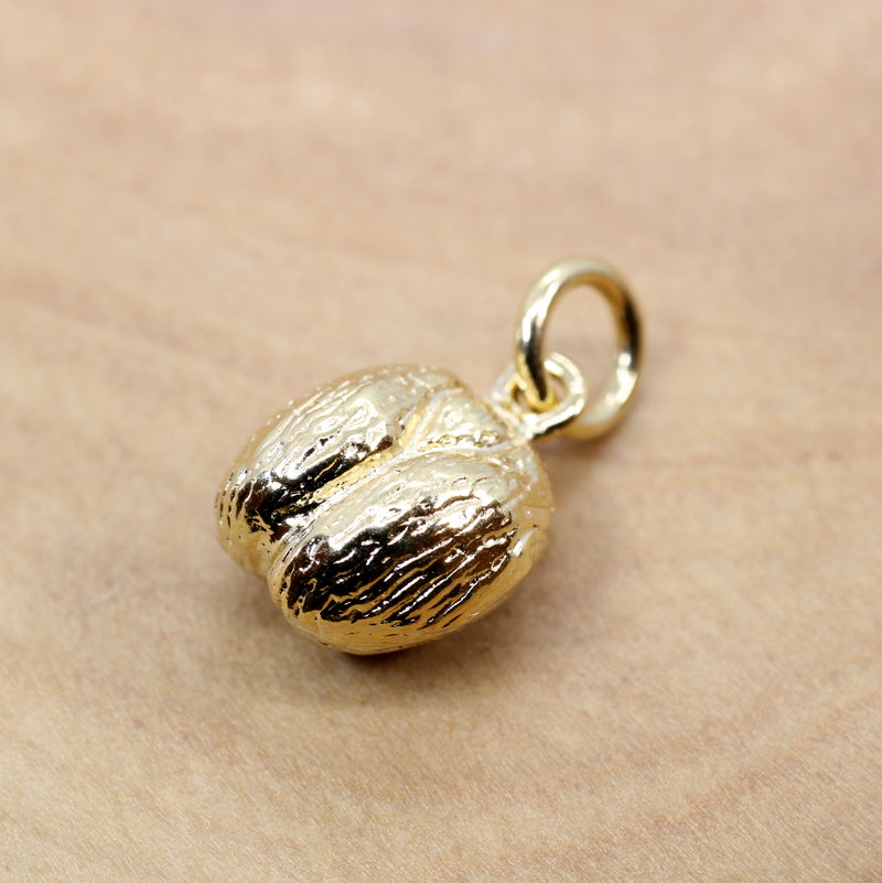 Gold Coco De mer Seed necklace, earrings, or charm in 14kt Vermeil