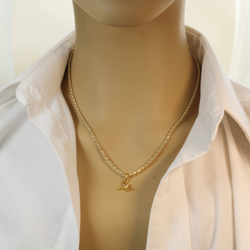 Gold Dragonfly Silhouette Necklace made in 14kt gold vermeil for him or her