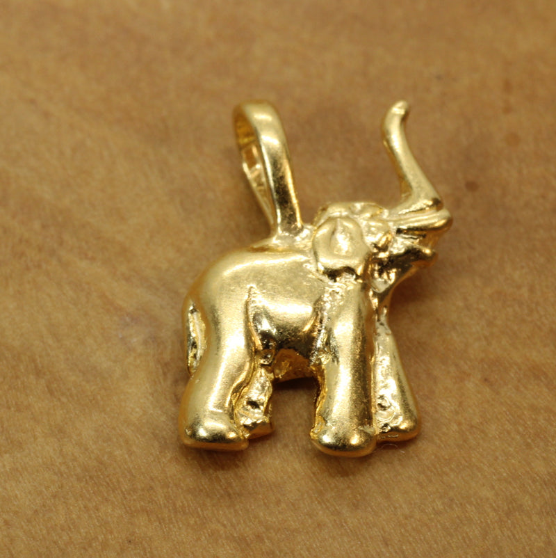 Gold Elephant Necklace in 14kt Gold Vermeil, Zoo Animal Gift