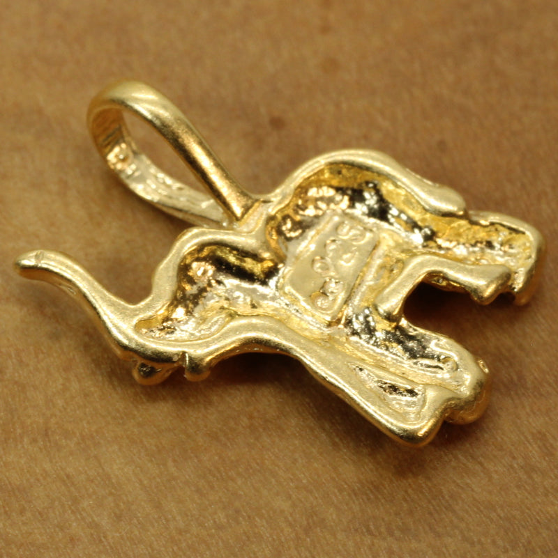 Gold Elephant Necklace in 14kt Gold Vermeil, Zoo Animal Gift