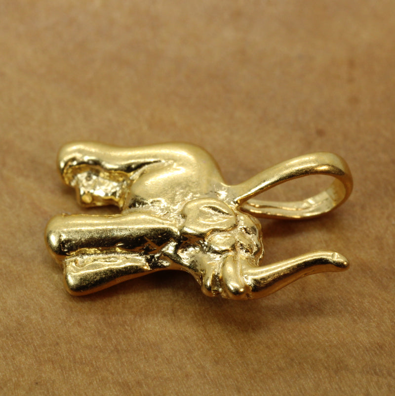 Gold Elephant Necklace in 14kt Gold Vermeil, Zoo Animal Gift