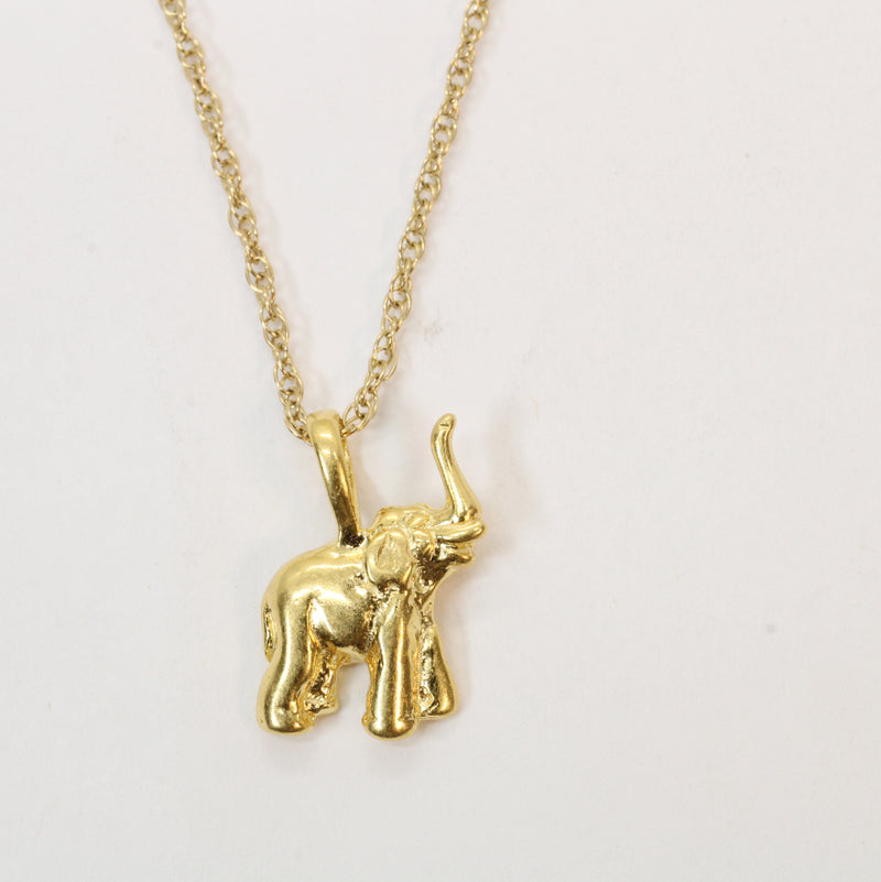 Gold Elephant Necklace in 14kt Gold Vermeil, Zoo Animal Gift