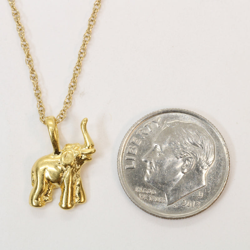 Gold Elephant Necklace in 14kt Gold Vermeil, Zoo Animal Gift
