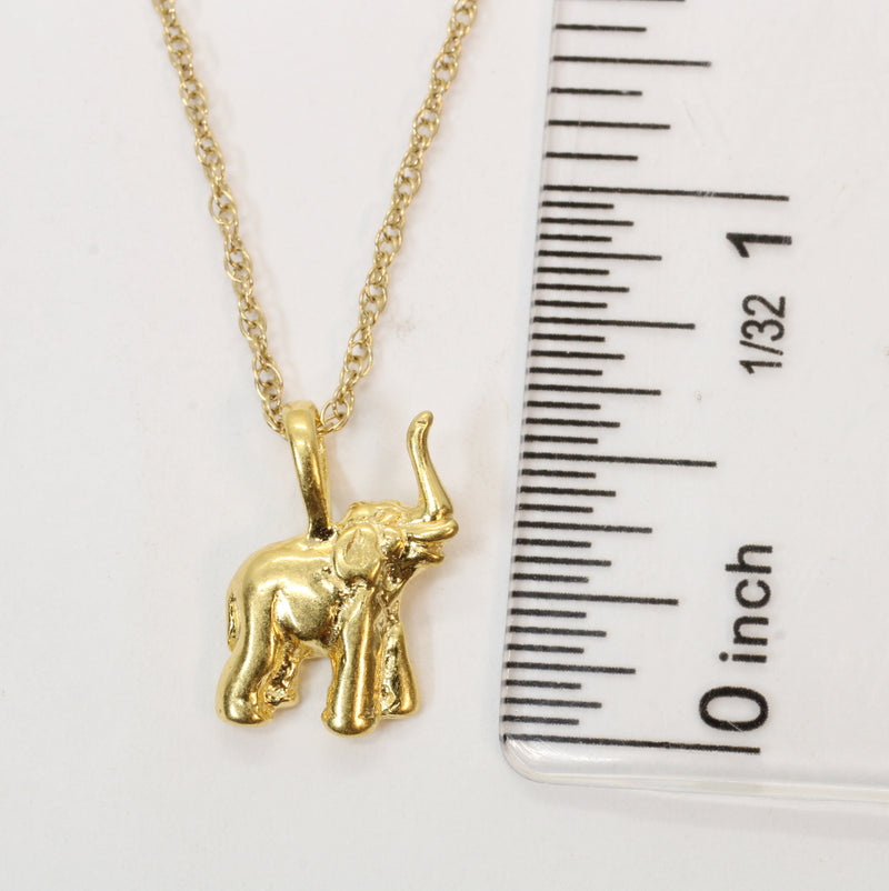 Gold Elephant Necklace in 14kt Gold Vermeil, Zoo Animal Gift