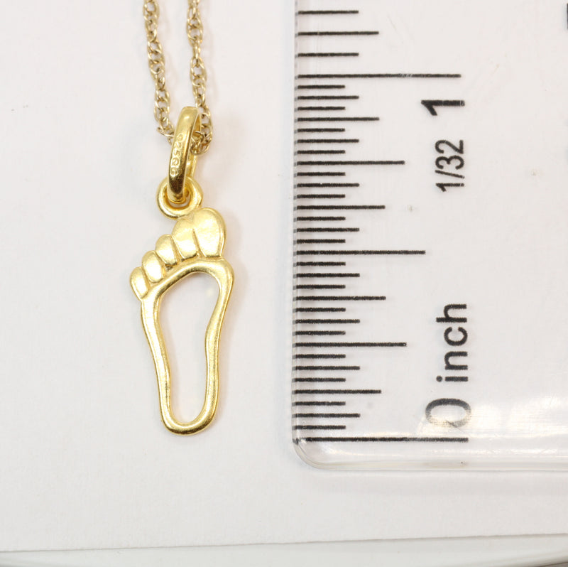 Gold Footprint Silhouette Necklace made in 14kt gold vermeil