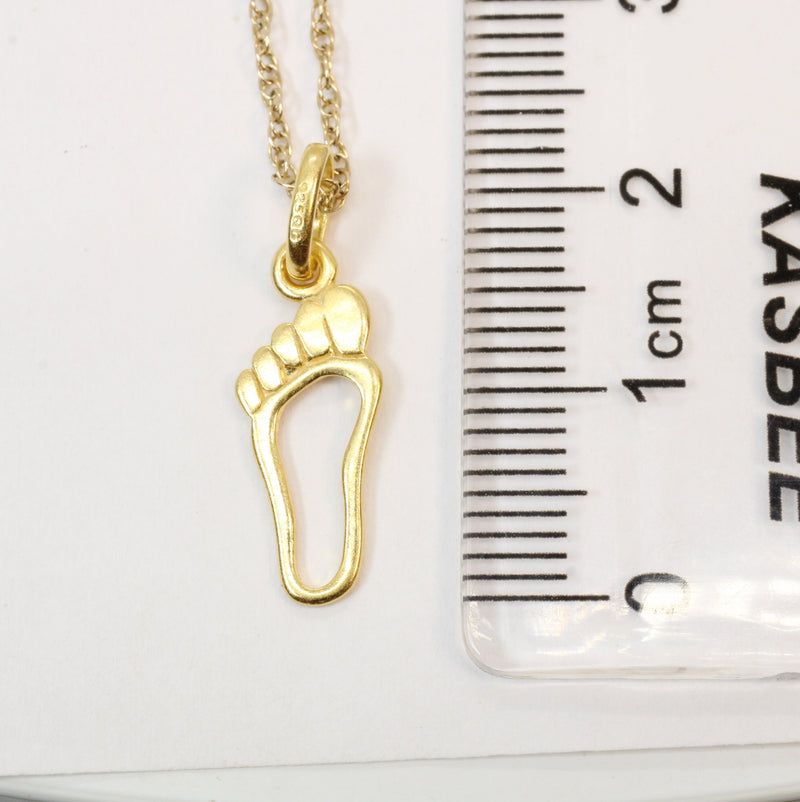 Gold Footprint Silhouette Necklace made in 14kt gold vermeil
