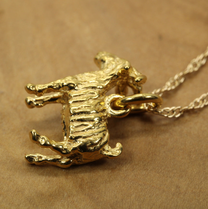 G.O.A.T. goat 3D Small Necklace made in 14kt gold Vermeil