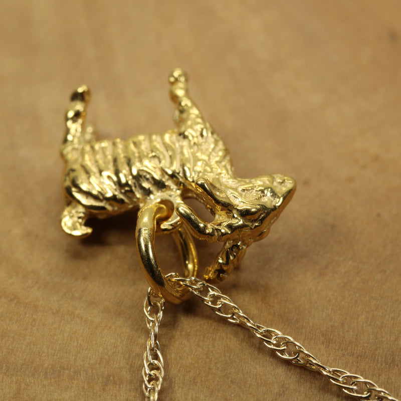 G.O.A.T. goat 3D Small Necklace made in 14kt gold Vermeil