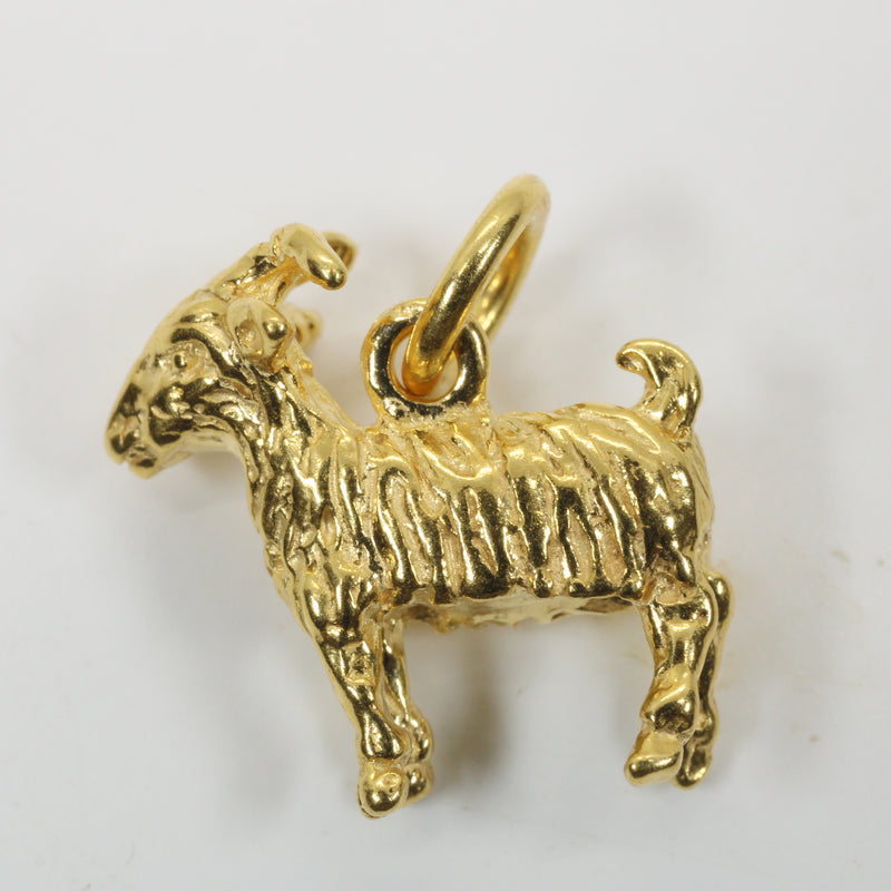 G.O.A.T. goat 3D Small Necklace made in 14kt gold Vermeil