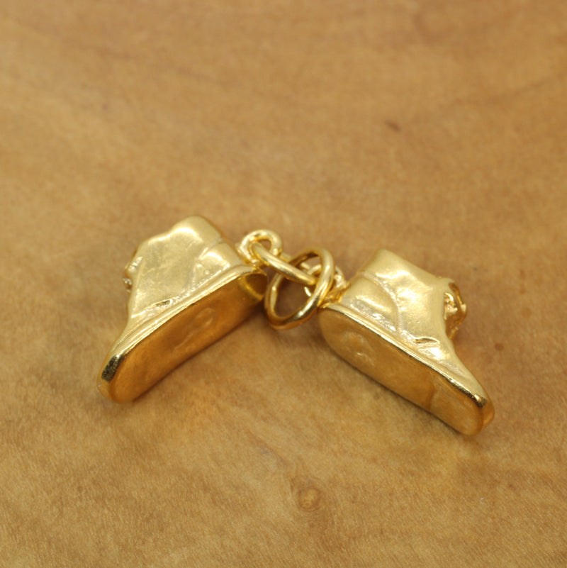 Gold Pair of Baby Shoes Necklace made in 14kt gold Vermeil for new mom