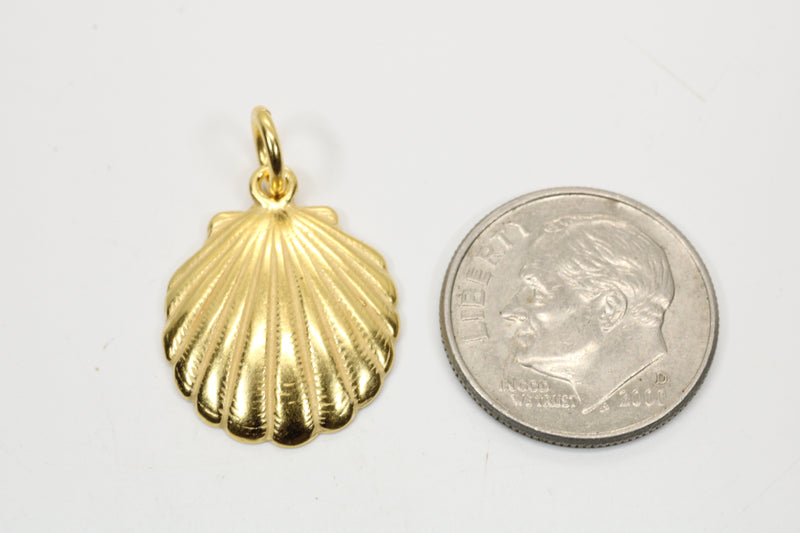 Gold Seashell Necklace or charm for her made in 14kt gold vermeil
