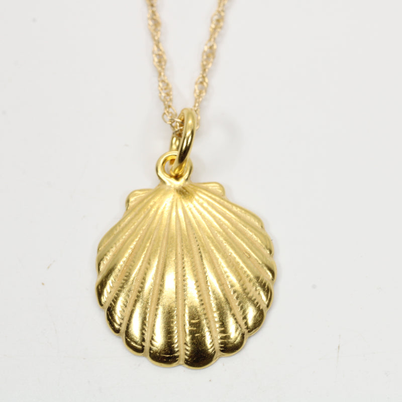 Gold Seashell Necklace or charm for her made in 14kt gold vermeil