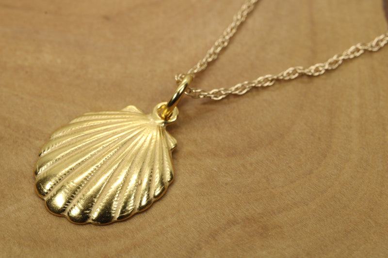 Gold Seashell Necklace or charm for her made in 14kt gold vermeil