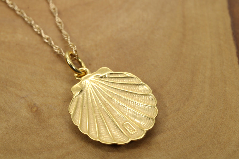 Gold Seashell Necklace or charm for her made in 14kt gold vermeil