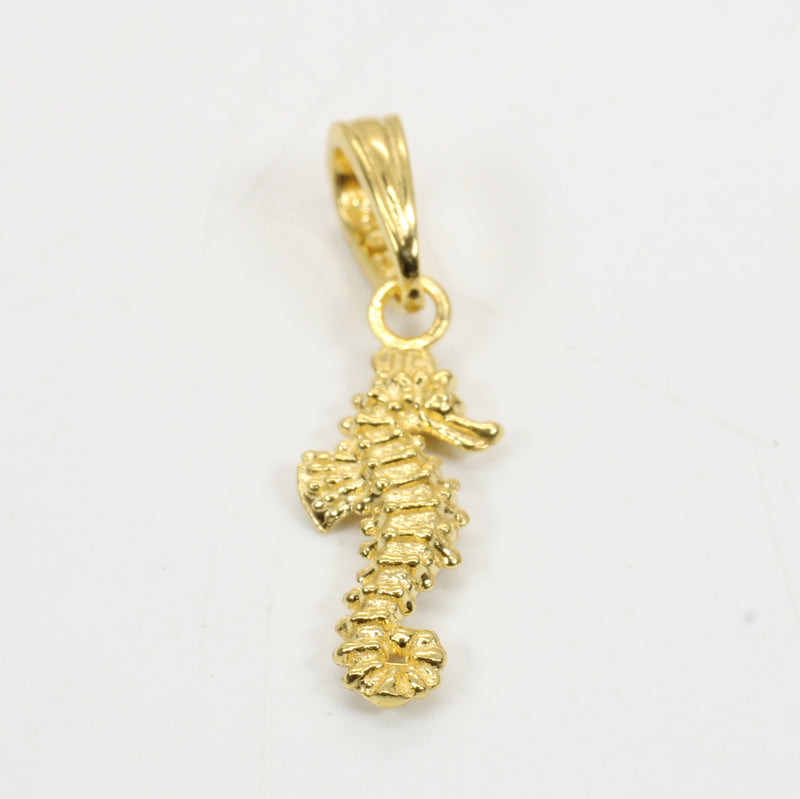 Gold Seahorse Necklace for him or her made in gold vermeil