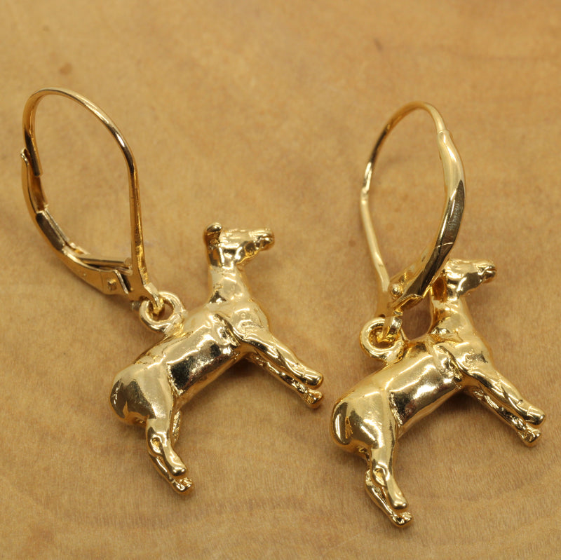 14kt gold Vermeil Show Lamb Earrings for Livestock show 4-H participant