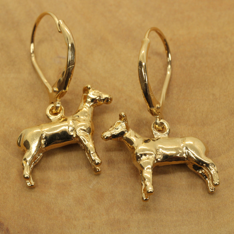 14kt gold Vermeil Show Lamb Earrings for Livestock show 4-H participant