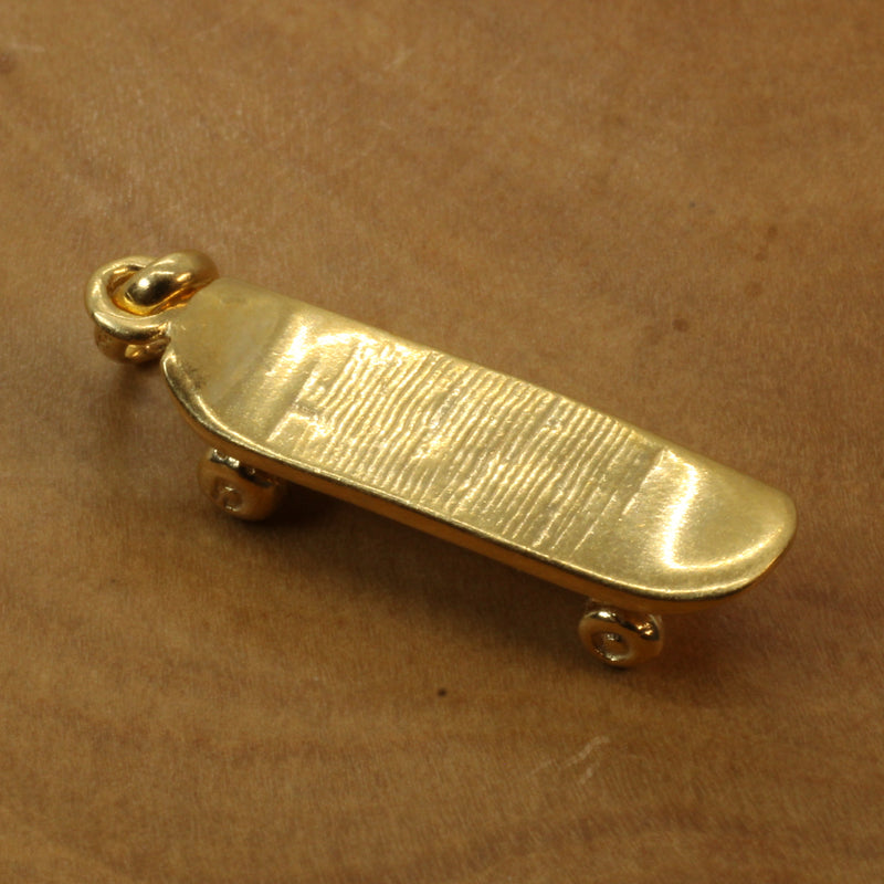 Gold Skateboard Necklace made in 14kt gold Vermeil for him or her