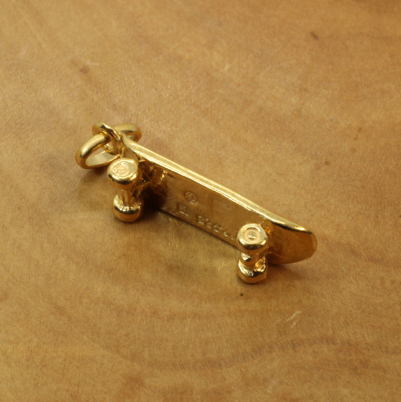 Gold Skateboard Necklace made in 14kt gold Vermeil for him or her