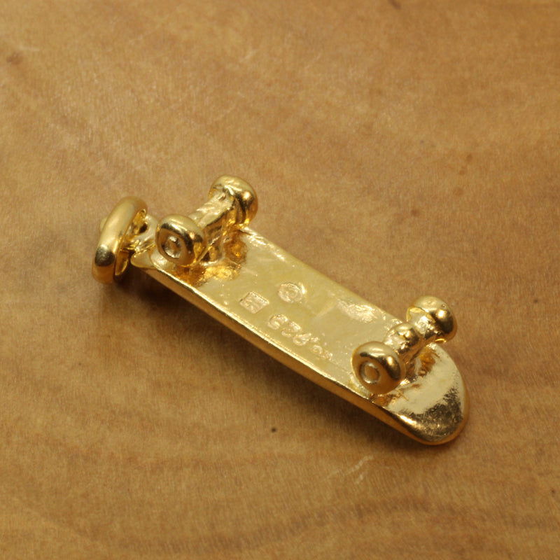 Gold Skateboard Necklace made in 14kt gold Vermeil for him or her