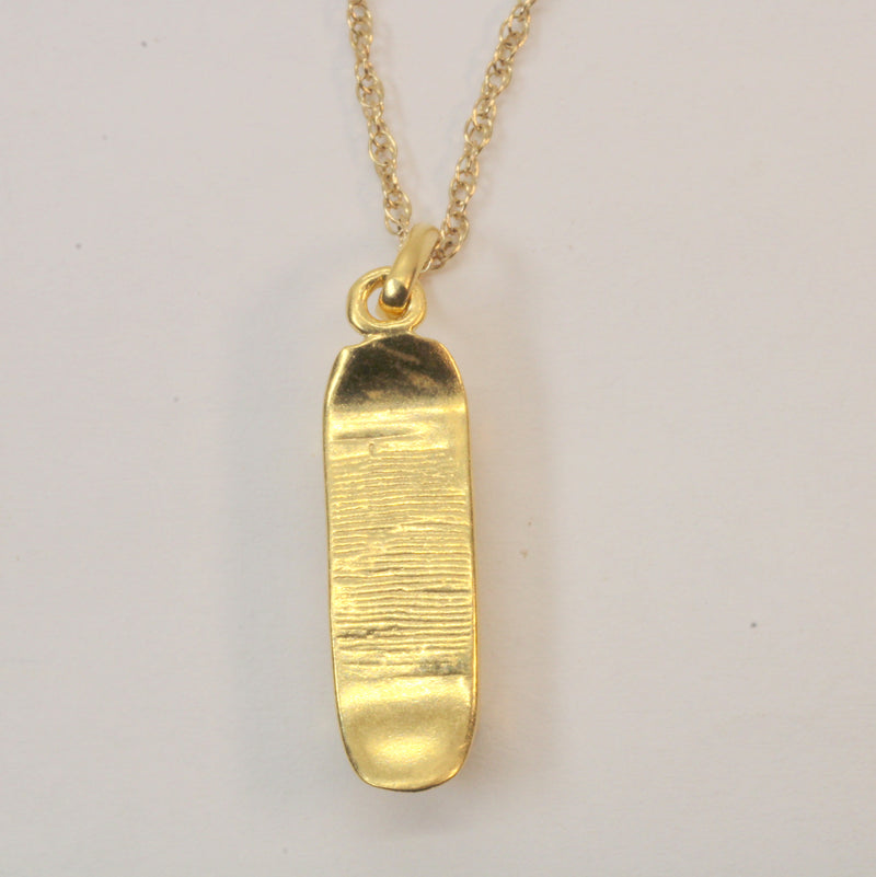Gold Skateboard Necklace made in 14kt gold Vermeil for him or her