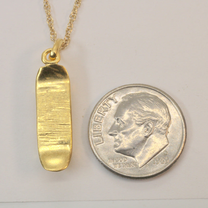 Gold Skateboard Necklace made in 14kt gold Vermeil for him or her