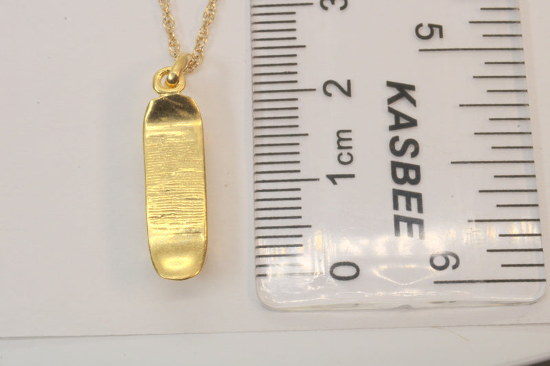 Gold Skateboard Necklace made in 14kt gold Vermeil for him or her