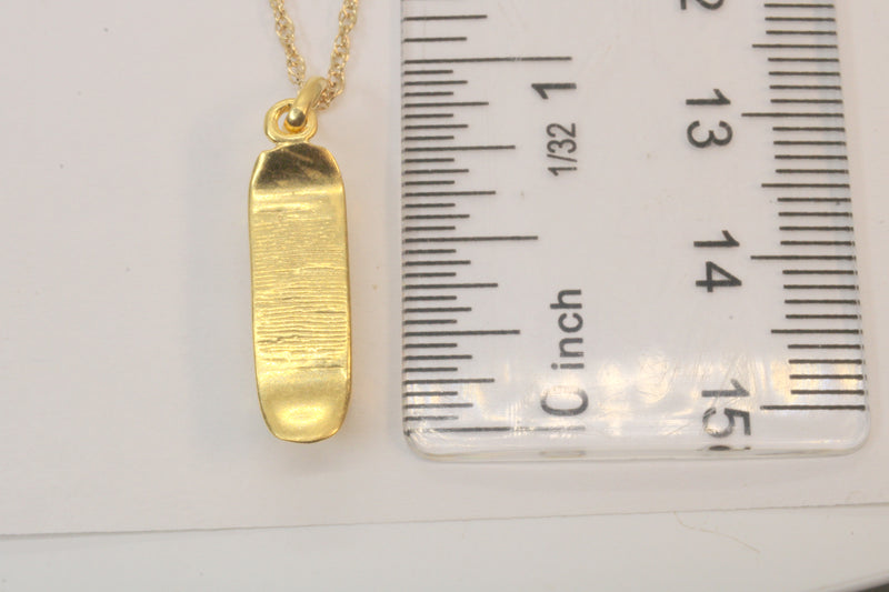 Gold Skateboard Necklace made in 14kt gold Vermeil for him or her