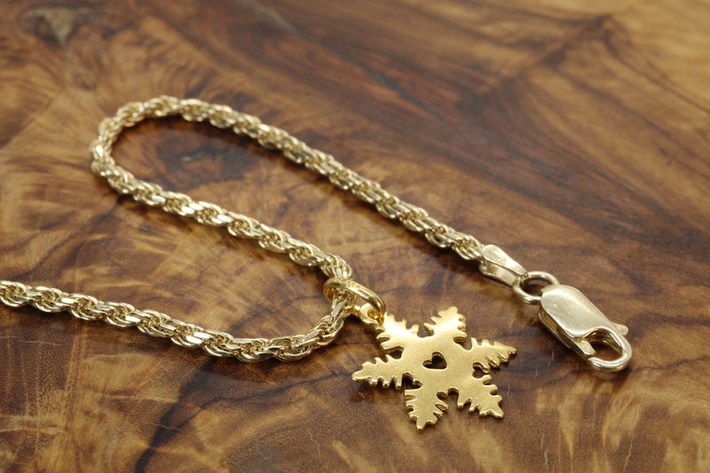 Gold Snowflake Necklace made in 14kt Gold Vermeil for her or him