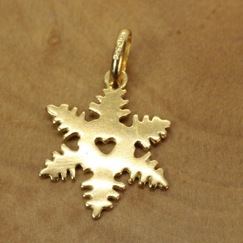 Gold Snowflake Necklace made in 14kt Gold Vermeil for her or him