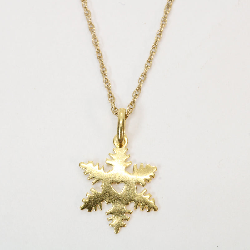 Gold Snowflake Necklace made in 14kt Gold Vermeil for her or him