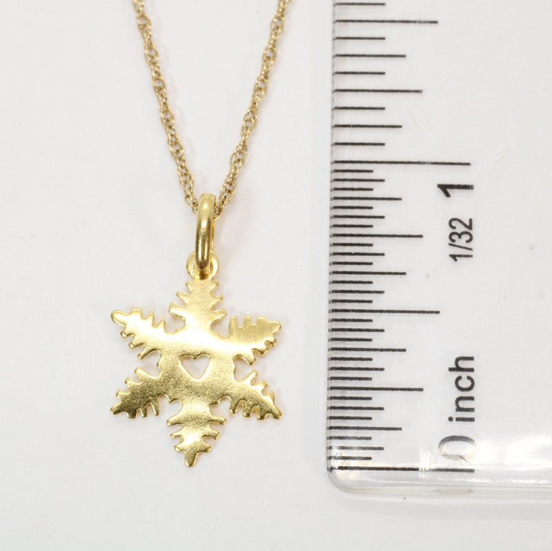 Gold Snowflake Necklace made in 14kt Gold Vermeil for her or him