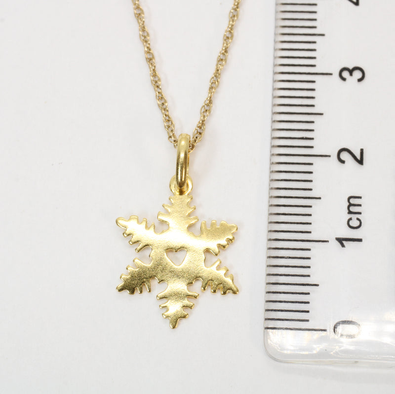 Gold Snowflake Necklace made in 14kt Gold Vermeil for her or him