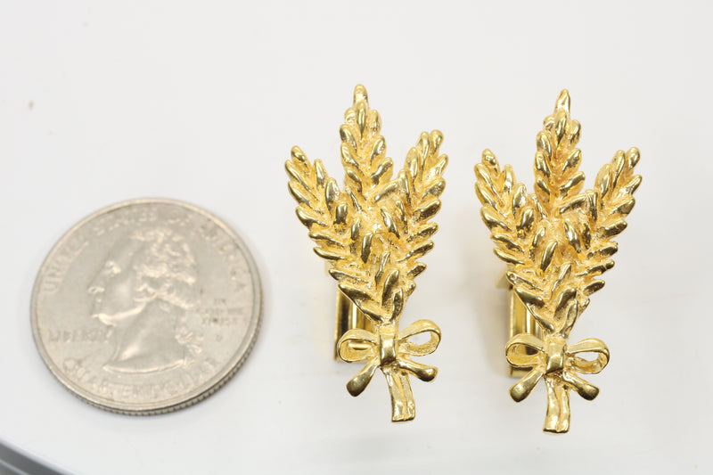 Triple Wheat Head Cuff Links in 14kt gold vermeil for him