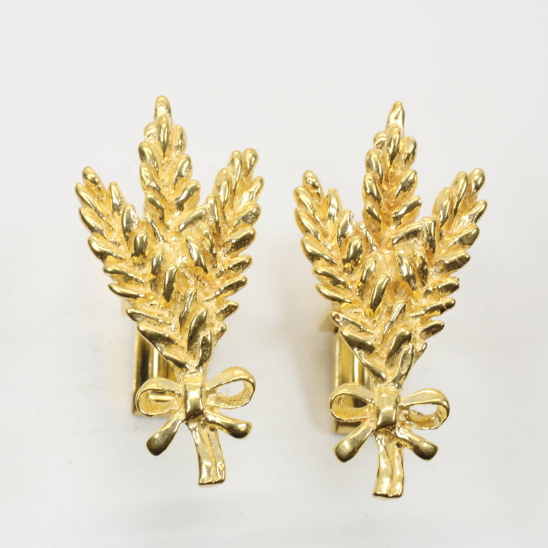 Triple Wheat Head Cuff Links in 14kt gold vermeil for him