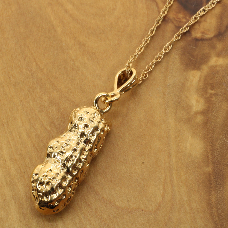 Gold Red Jasper Peanut Necklace with three peanuts 14kt Gold Vermeil