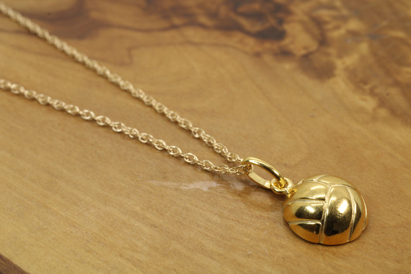 Gold Volleyball Necklace for him or her made in 14kt gold vermeil
