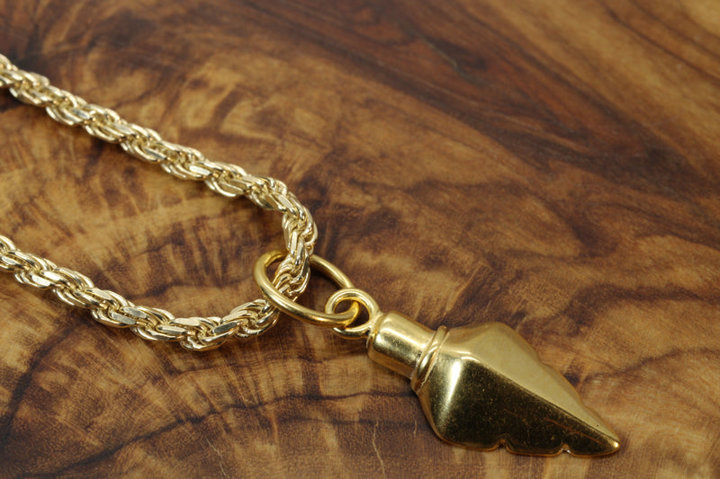 Gold Arrowhead Necklace for him or her made in gold vermeil