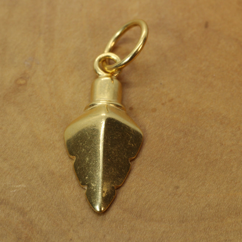 Gold Arrowhead Necklace for him or her made in gold vermeil
