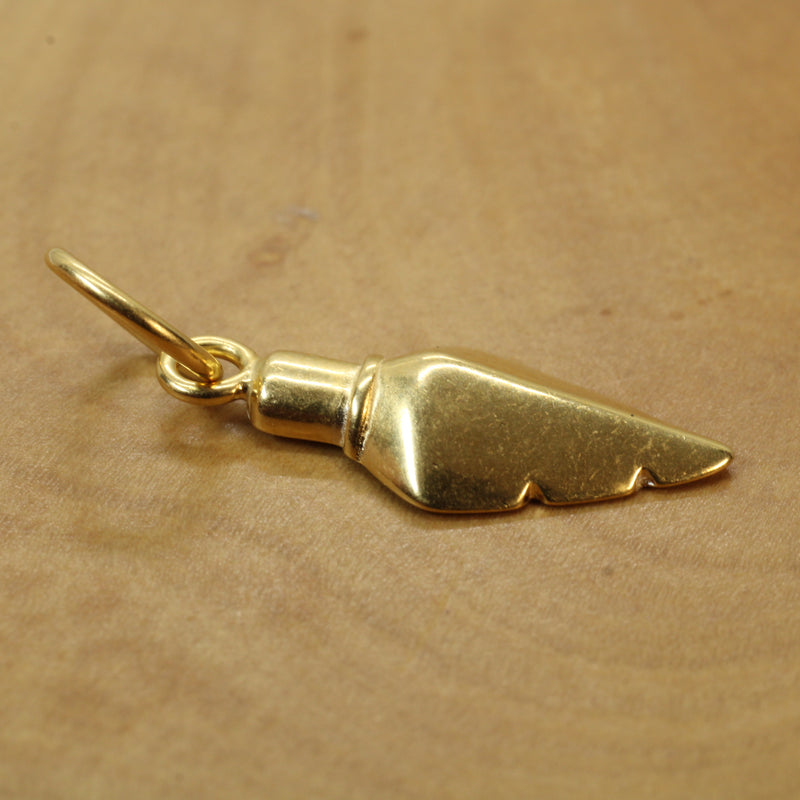 Gold Arrowhead Necklace for him or her made in gold vermeil