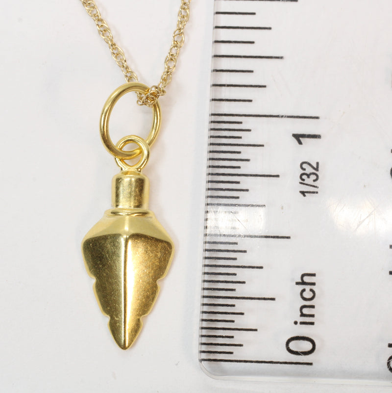 Gold Arrowhead Necklace for him or her made in gold vermeil