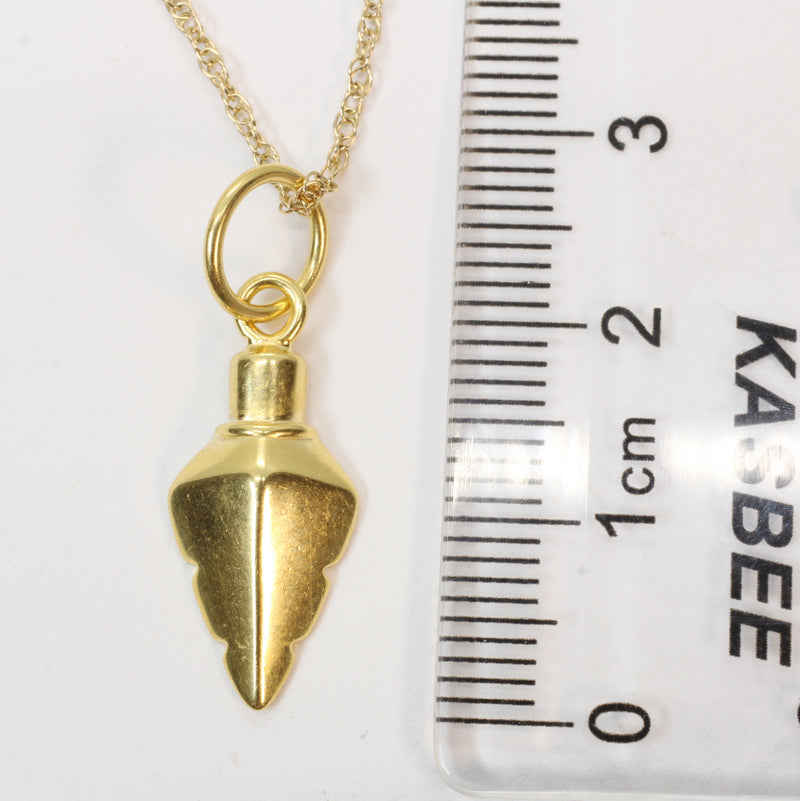 Gold Arrowhead Necklace for him or her made in gold vermeil