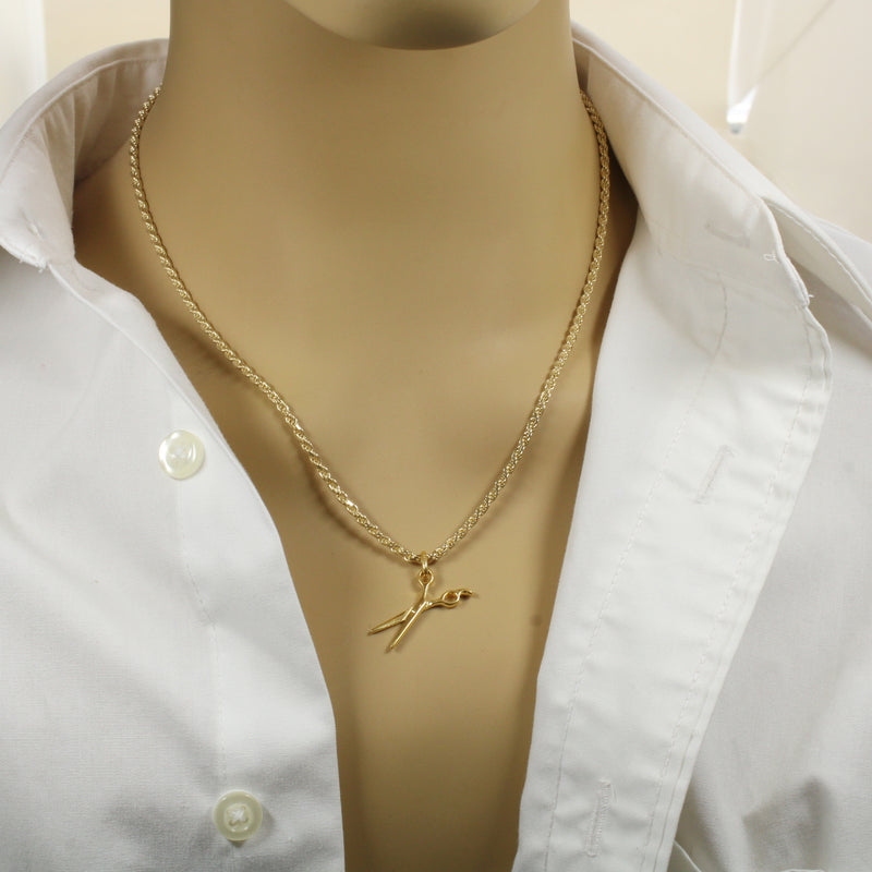 Gold Scissors Necklace for him or her made in 14kt gold vermeil
