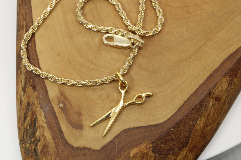 Gold Scissors Necklace for him or her made in 14kt gold vermeil