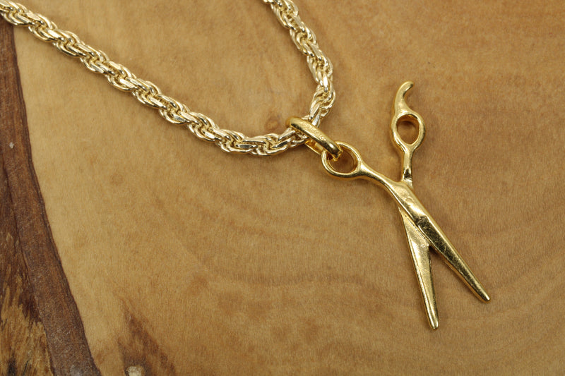 Gold Scissors Necklace for him or her made in 14kt gold vermeil