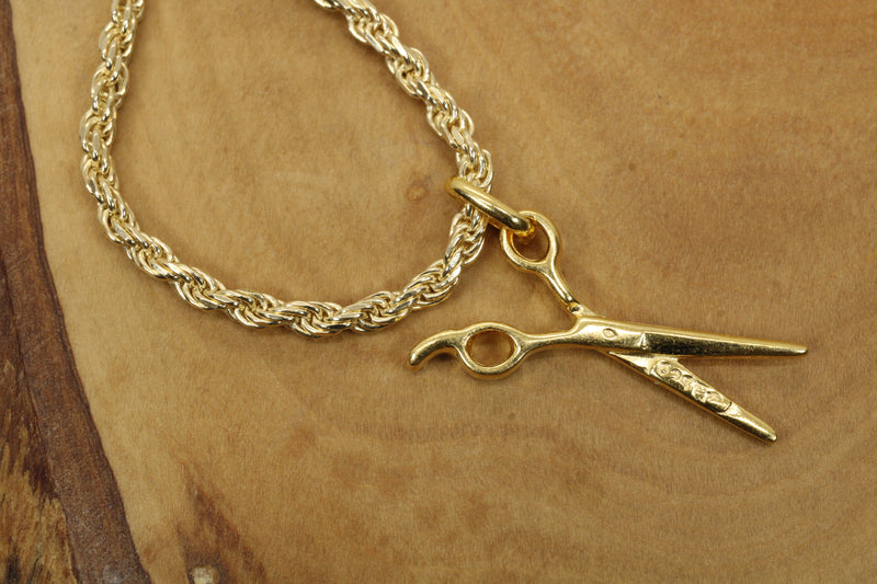 Gold Scissors Necklace for him or her made in 14kt gold vermeil