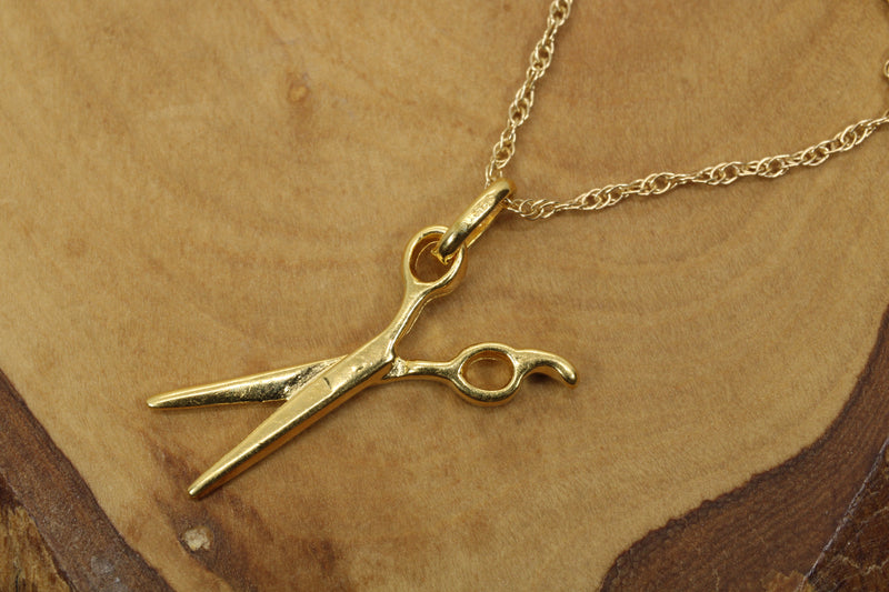 Gold Scissors Necklace for him or her made in 14kt gold vermeil
