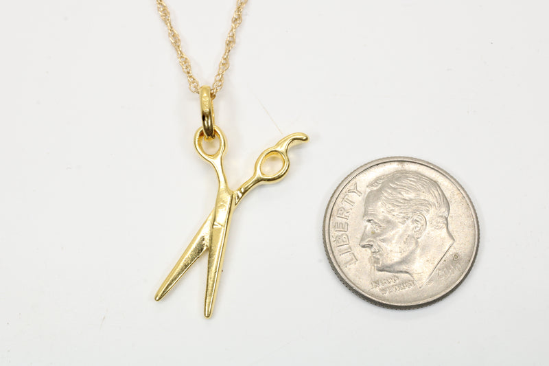 Gold Scissors Necklace for him or her made in 14kt gold vermeil