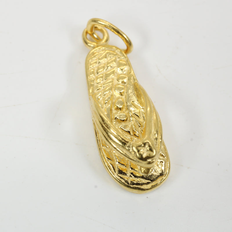 Gold Flip Flop Beach Sandal Necklace for her made in 14kt gold vermeil